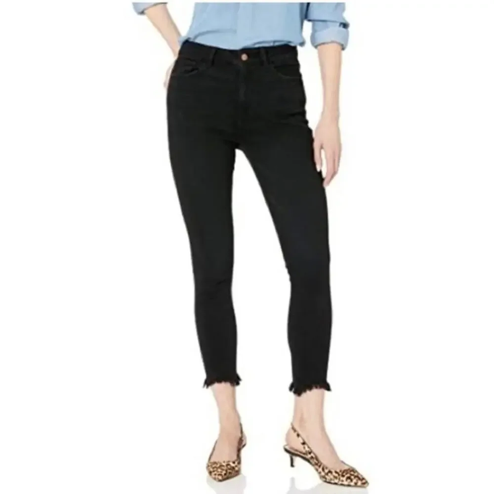 DL1961 Farrow High Rise Raw Frayed Hem Cropped Jeans Size 26